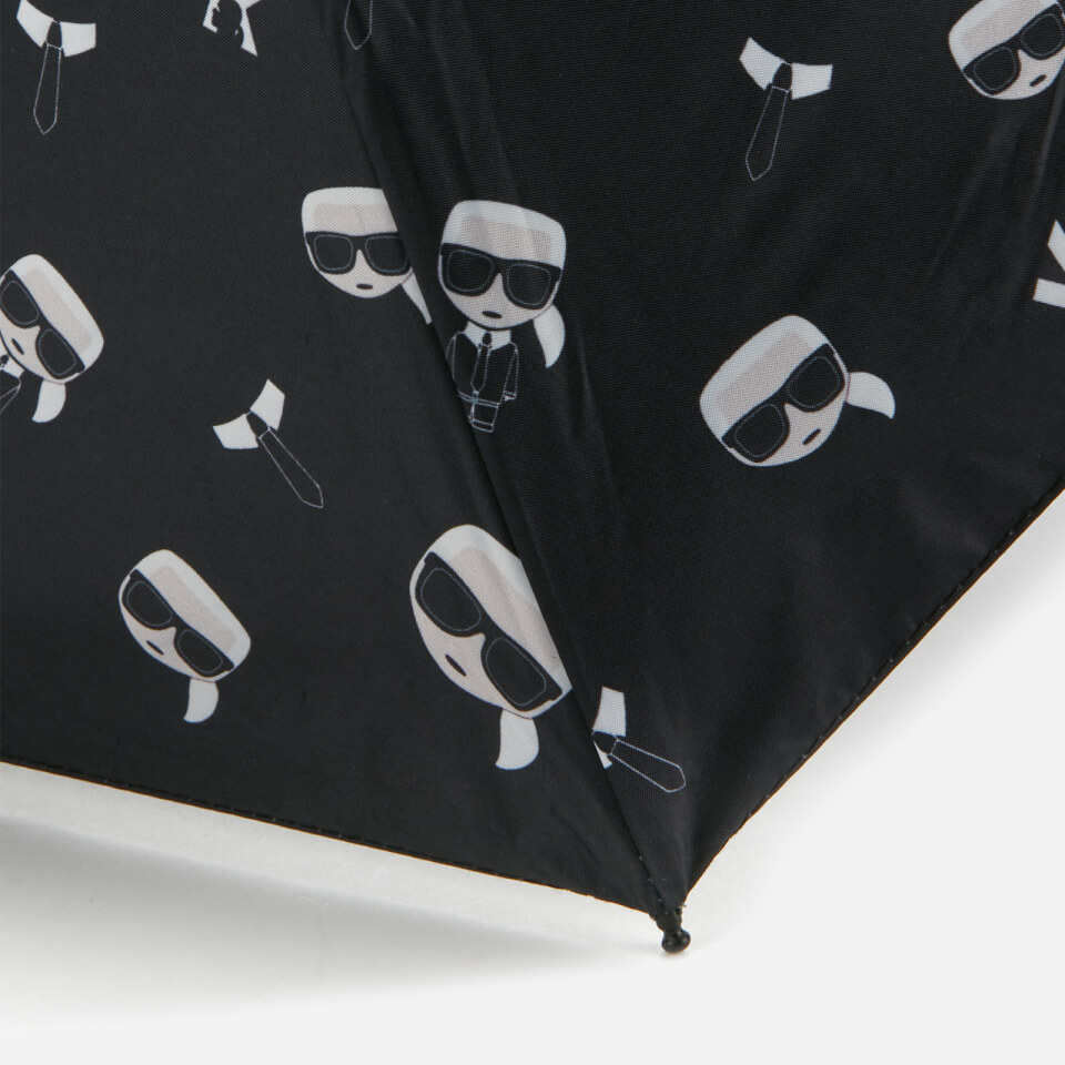 Karl Lagerfeld Women's K/Ikonik Karl Print Umbrella - Black