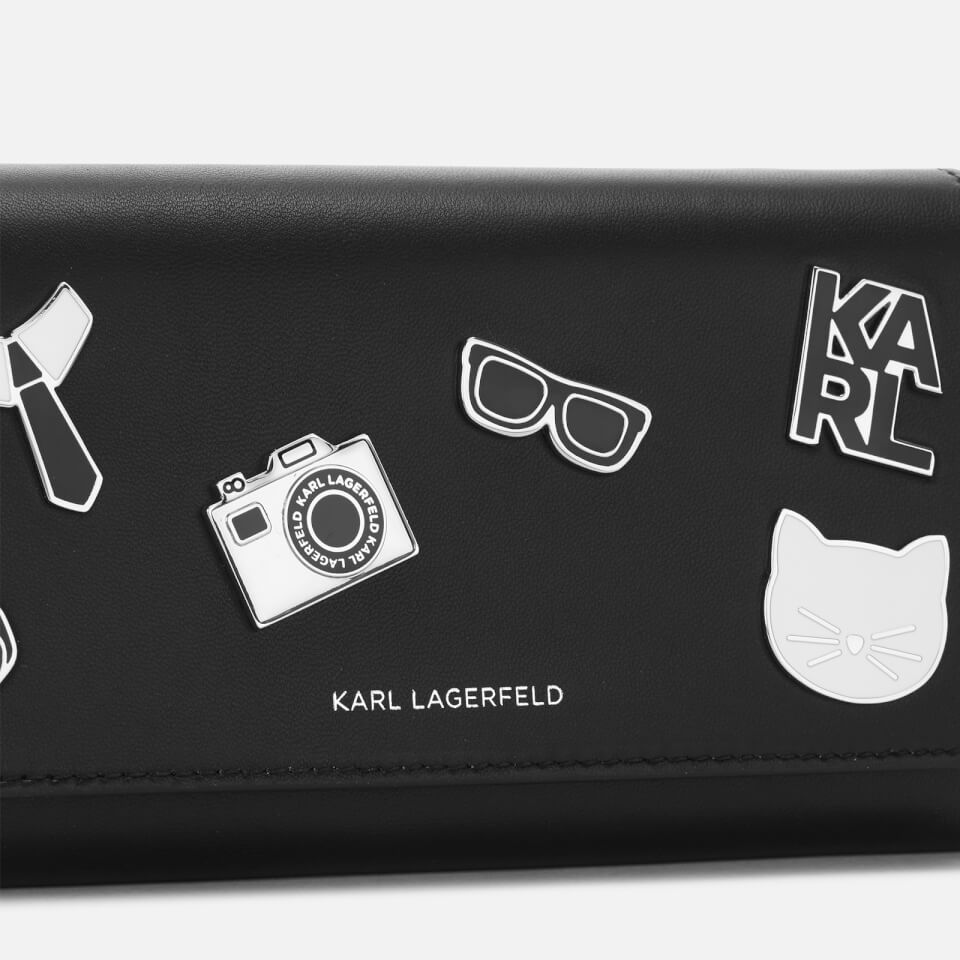 Karl Lagerfeld Women's K/Studio Leather Wallet On Chain - Black Multi