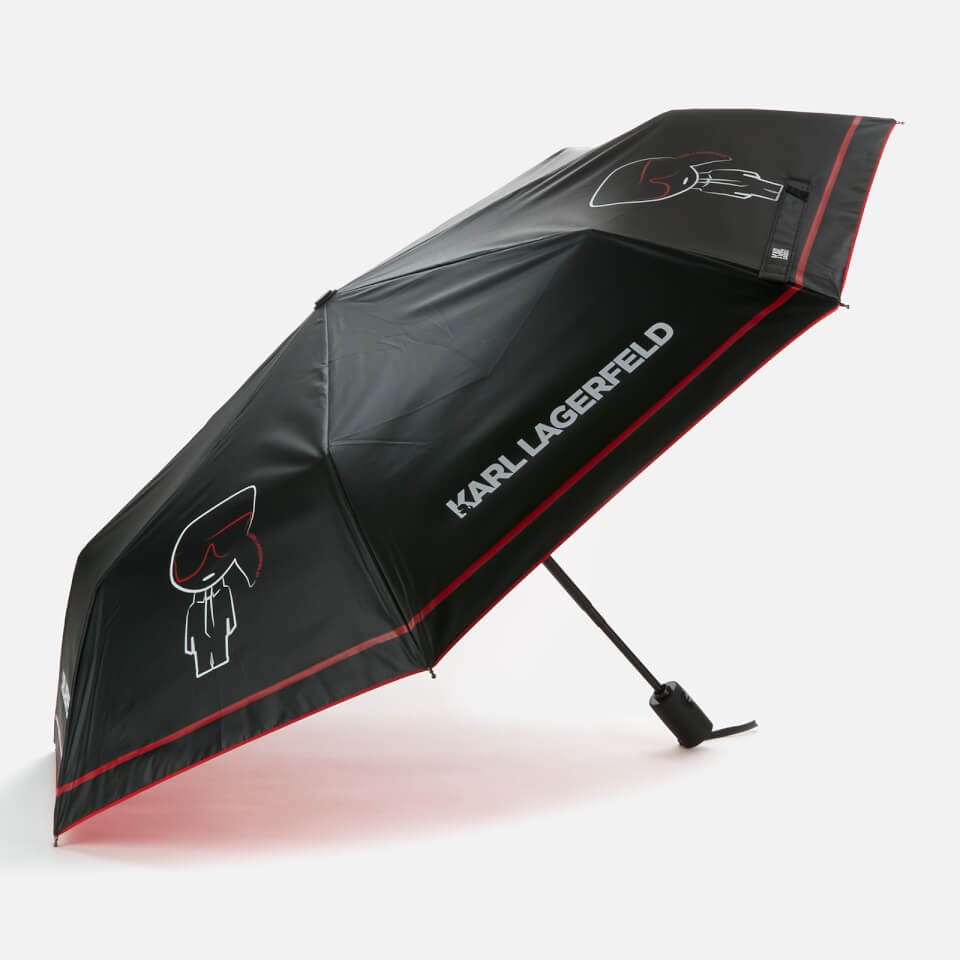 Karl Lagerfeld Women's K/Ikonik Graphic Umbrella - Black