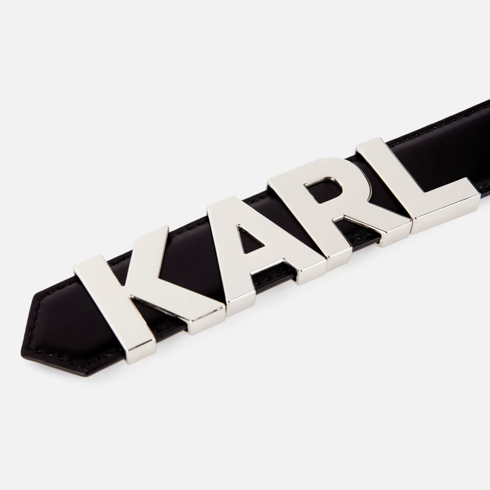 KARL LAGERFELD Women's K/Karl Metal Letters Belt - Black