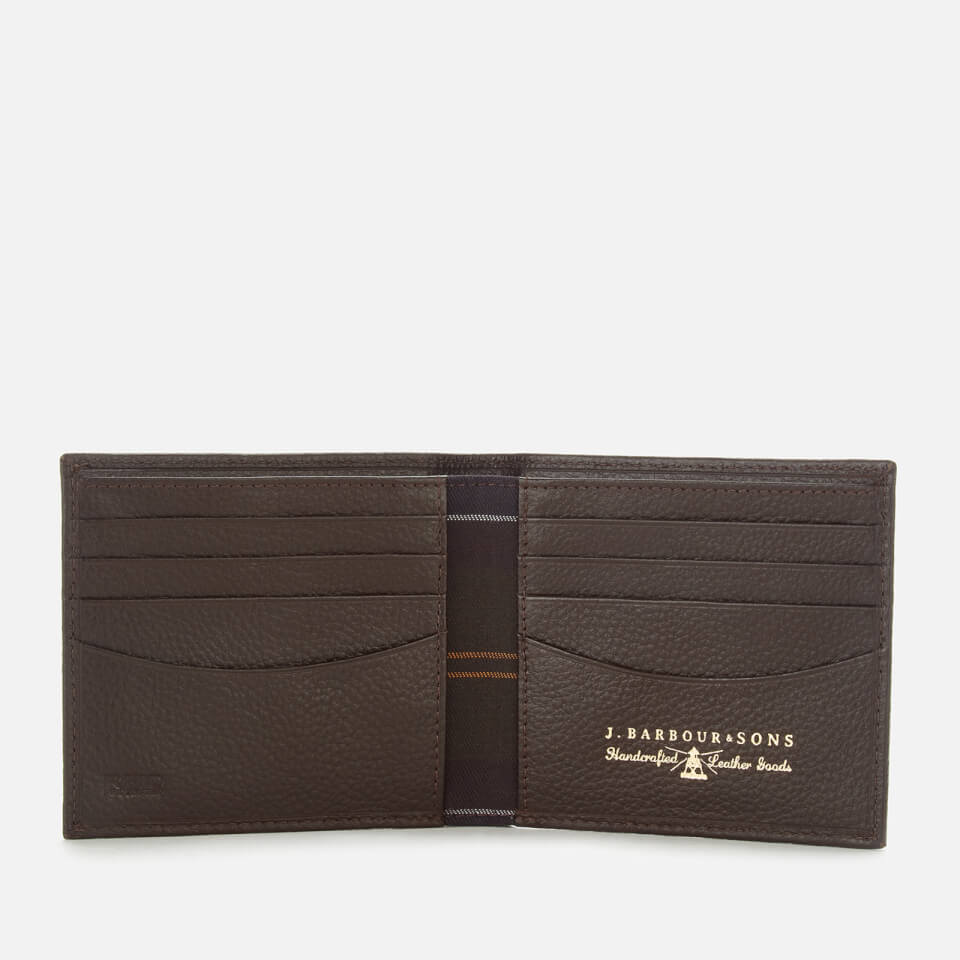 Barbour Heritage Men's Amble Leather Billfold Wallet - Dark Brown