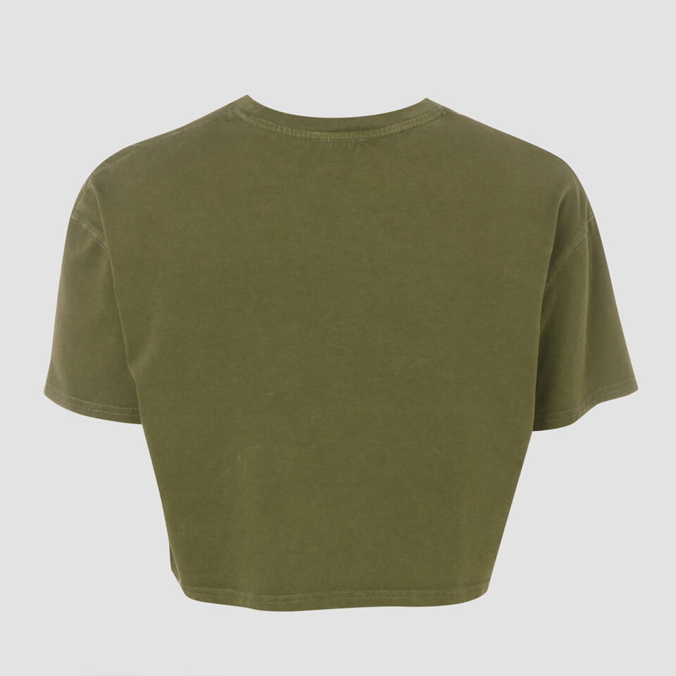 MP Women's Raw Training Cropped T-Shirt - Army Green