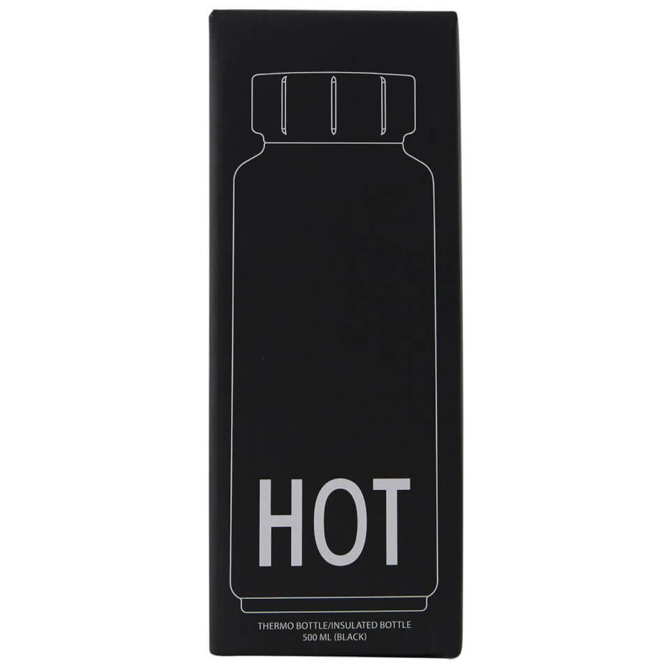 Design Letters Thermo Bottle - HOT - Black
