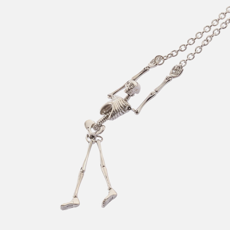 Vivienne Westwood Skeleton Long Necklace - Palladium Black
