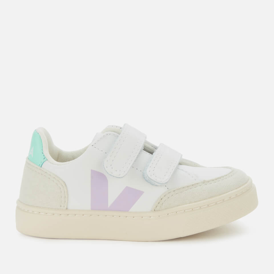 Veja Toddler s V12 Velcro Leather Trainers Extra White Parme