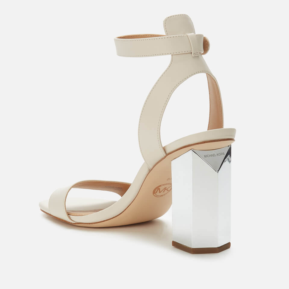 MICHAEL MICHAEL KORS Women s Petra Ankle Strap Block Heeled Sandals Light Cream Allsole