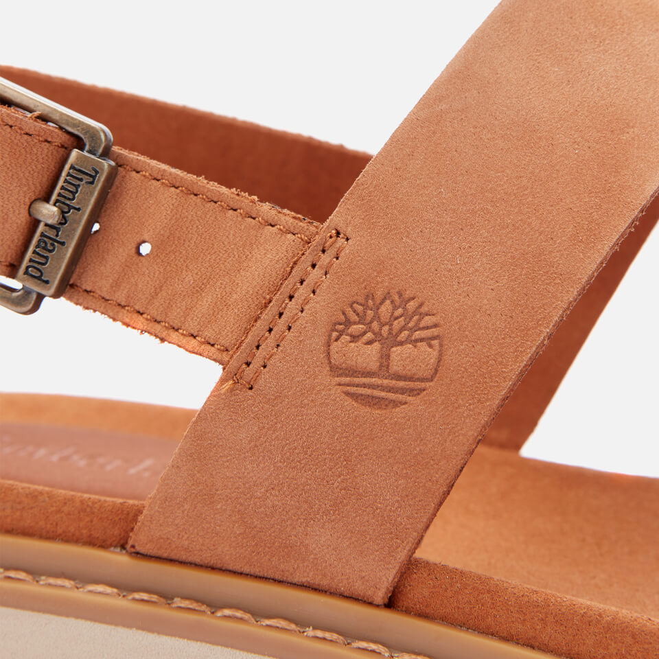 Timberland Women's Safari Dawn Leather Flatform Sandals - Rust