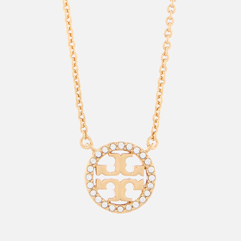 Tory Burch Women's Crystal Logo Delicate Necklace - Tory Gold