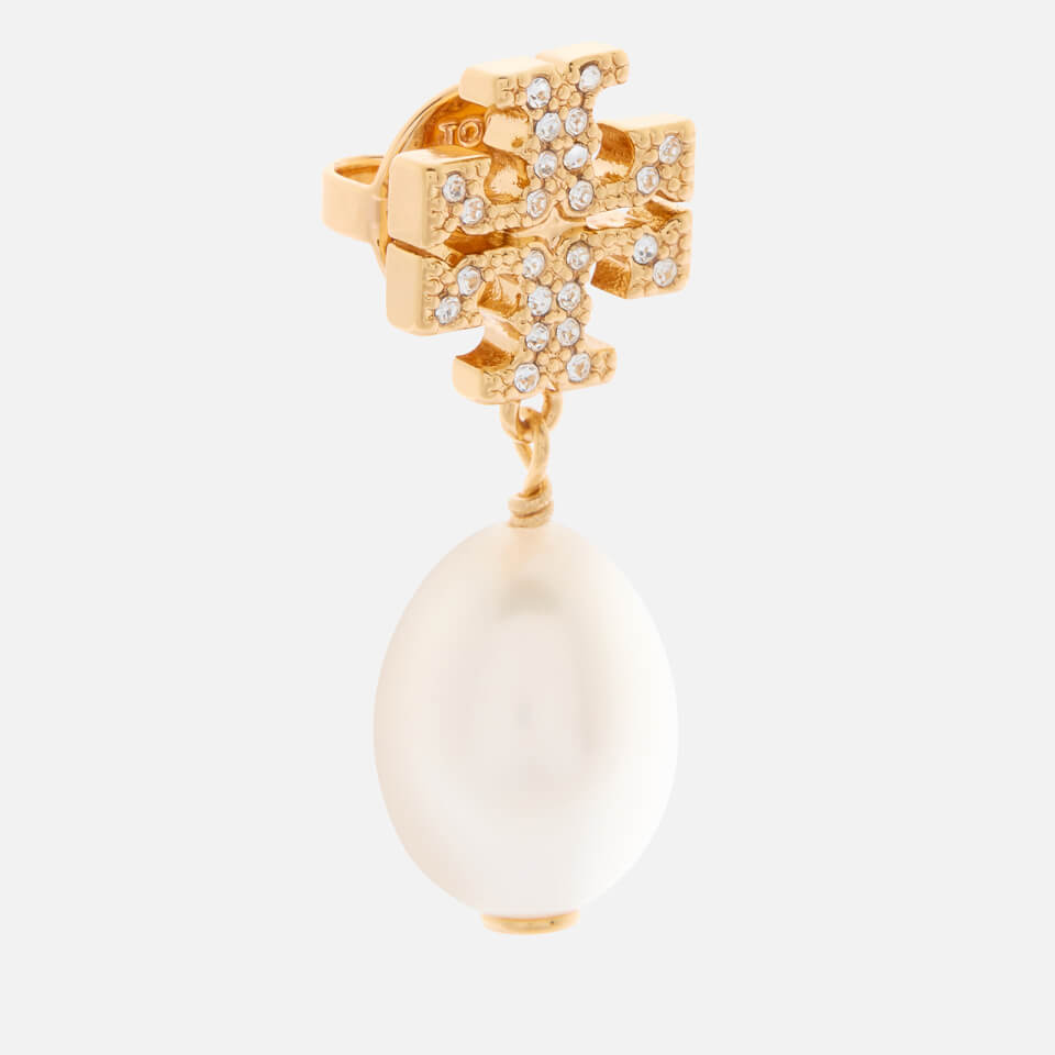 Tory Burch Women's Kira Pave Pearl Drop Earrings - Tory Gold/Pearl