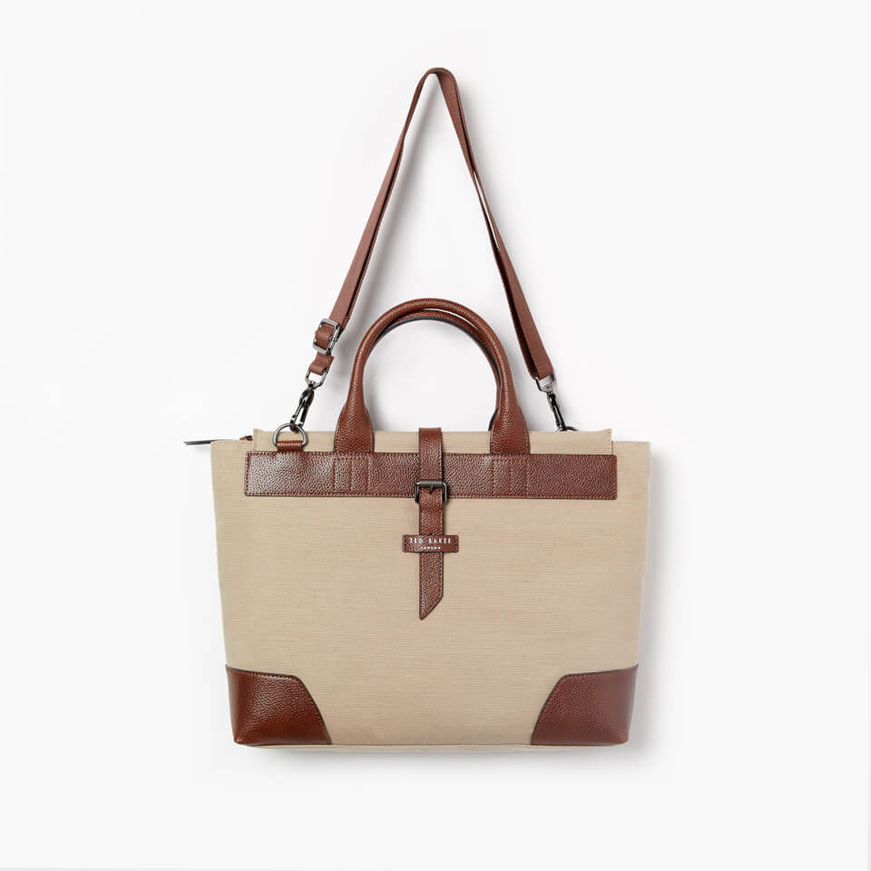 Ted Baker Men s Litle Recycled Canvas Document Bag Natural