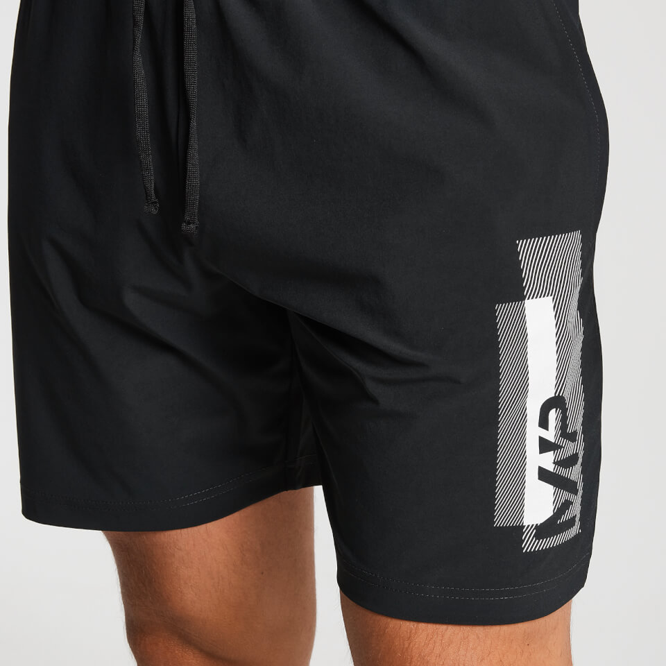 Men's Printed Training Shorts - Black