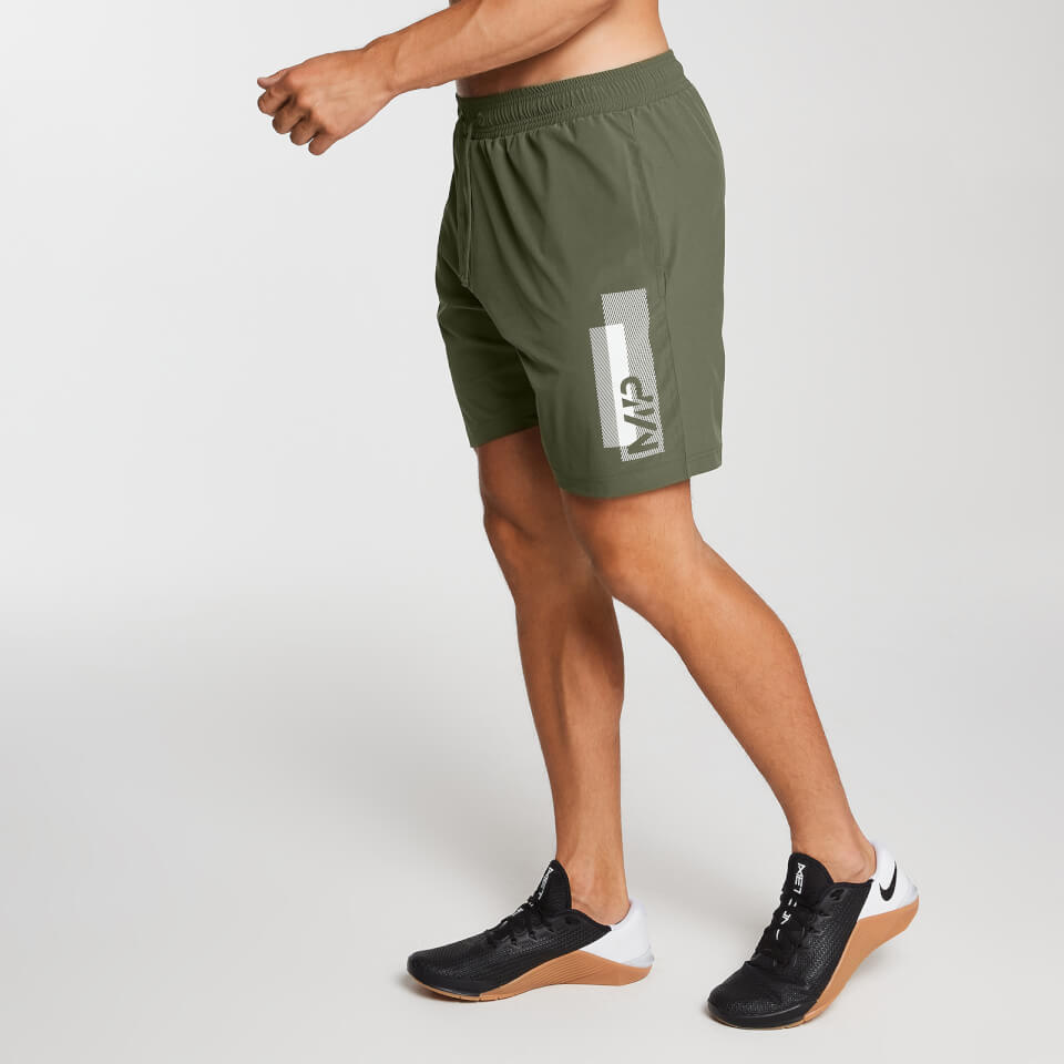 Men's Printed Training Shorts - Army Green