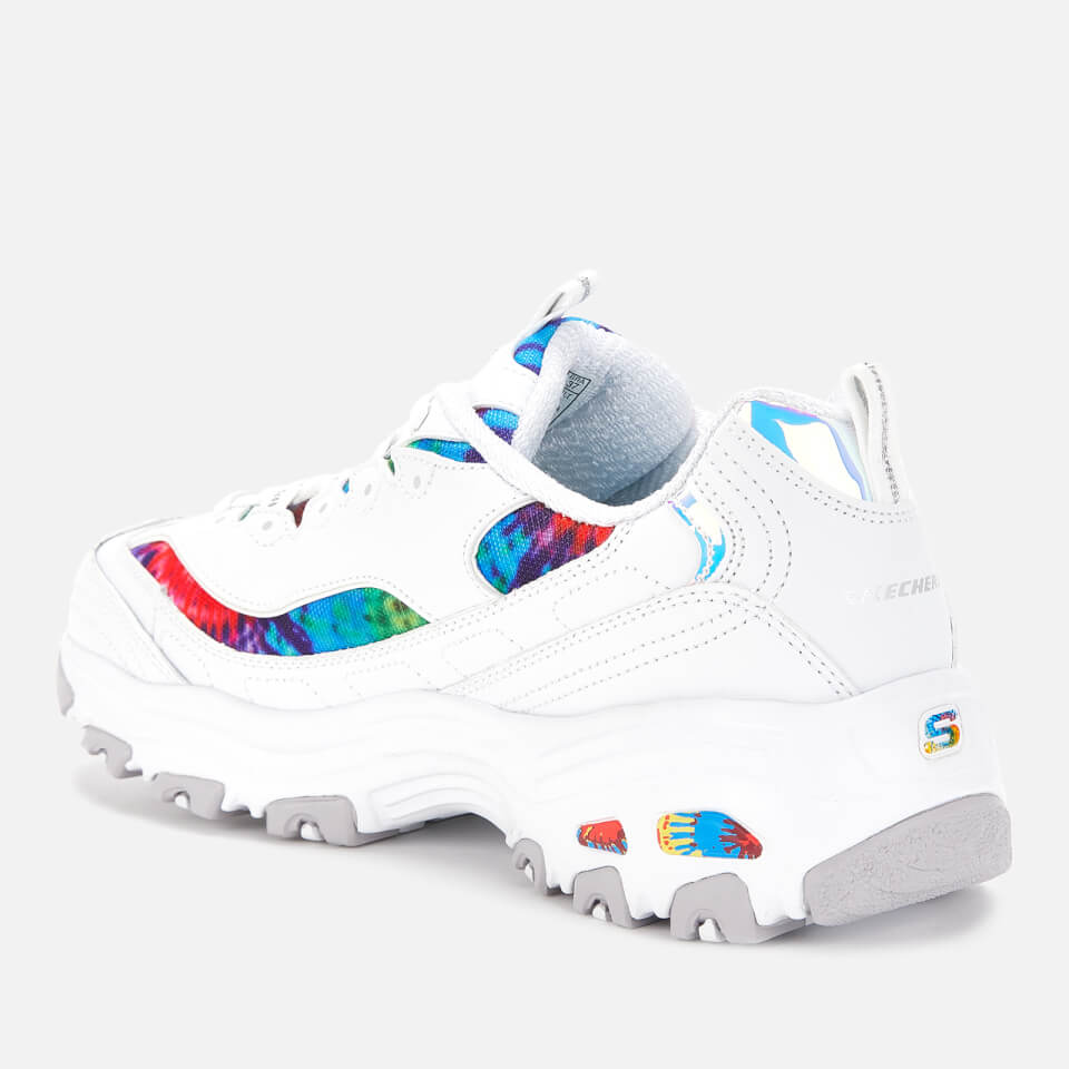 Skechers Women s D Lites Summer Fiesta Trainers White Tie Dye