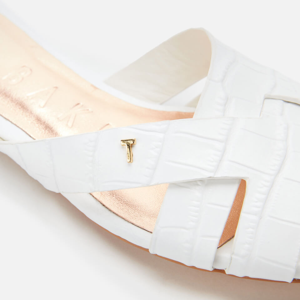 Zelania leather croc effect flat sandal sales