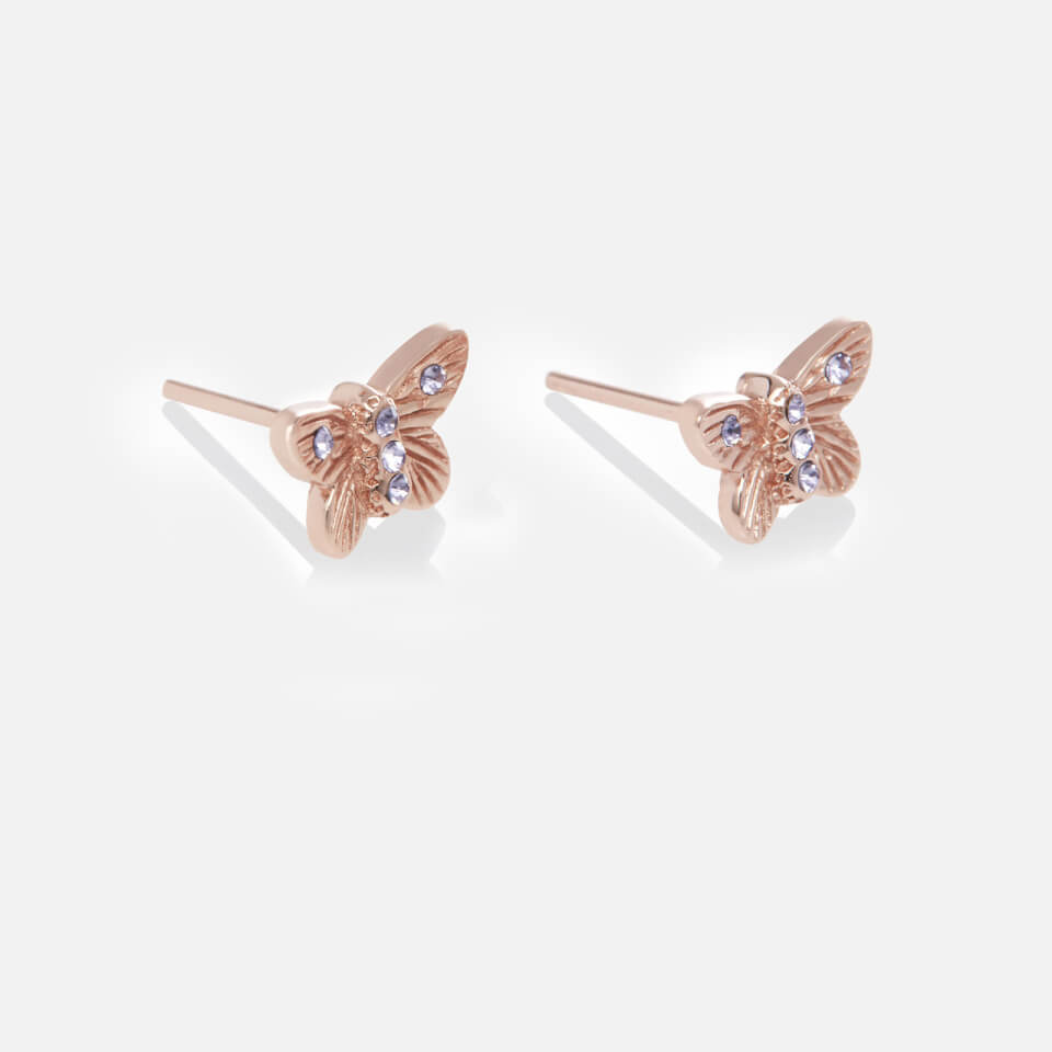 Olivia Burton Women's Bejewelled 3D Butterfly Stud Earrings - Rose Gold & Blue Crystal
