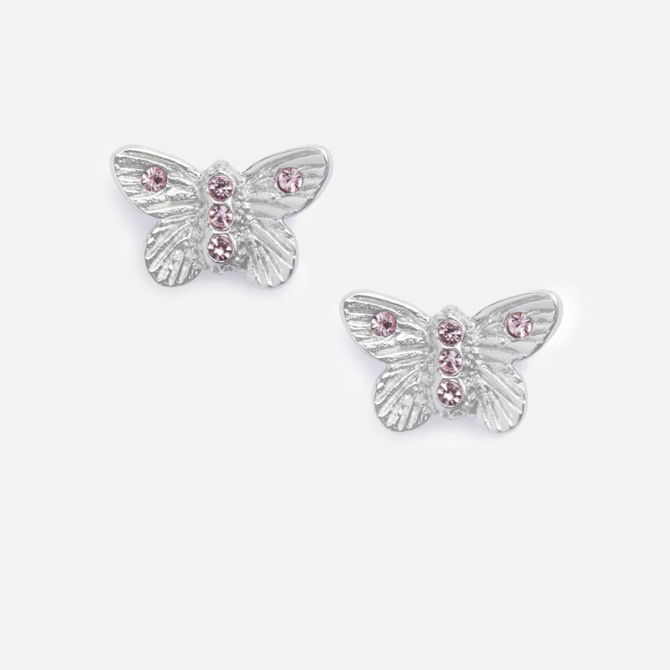Olivia Burton Women's Bejewelled 3D Butterfly Stud Earrings - Silver & Pink Crystal