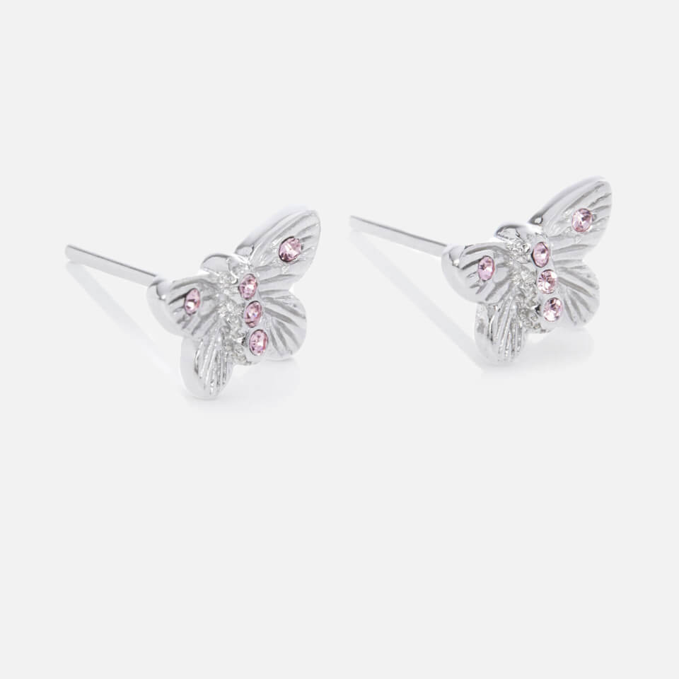 Olivia Burton Women's Bejewelled 3D Butterfly Stud Earrings - Silver & Pink Crystal