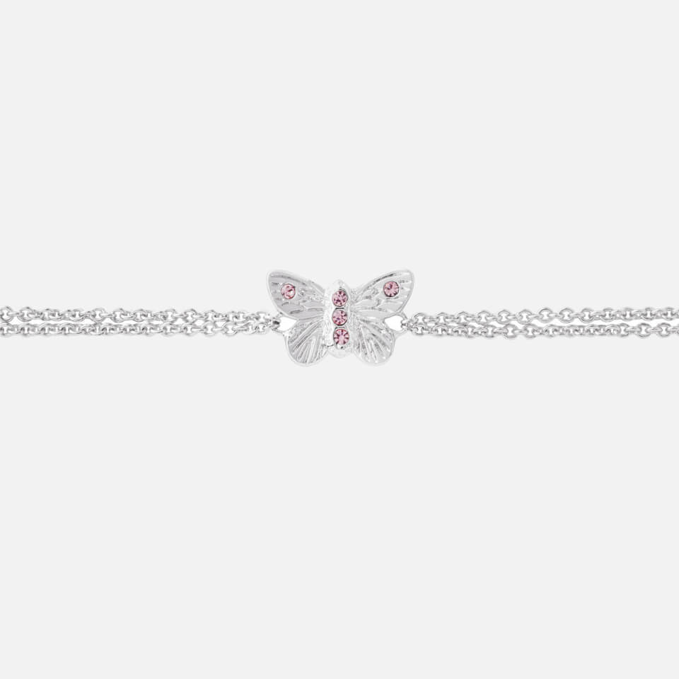Olivia Burton Women's Bejewelled 3D Butterfly Chain Bracelet - Silver & Pink Crystal