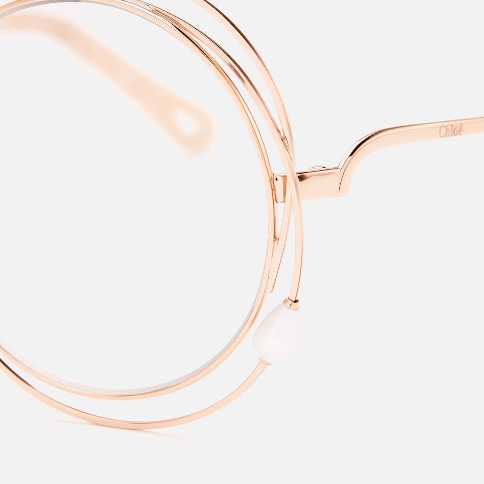 Chloé Women's Carlina Pearl Round Frame Sunglasses - Rose Gold/Pearl