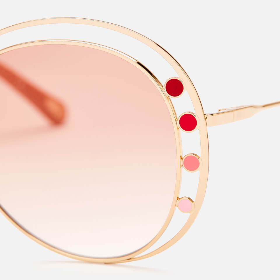 Chloé Women's Round Frame Sunglasses - Gold/Brown