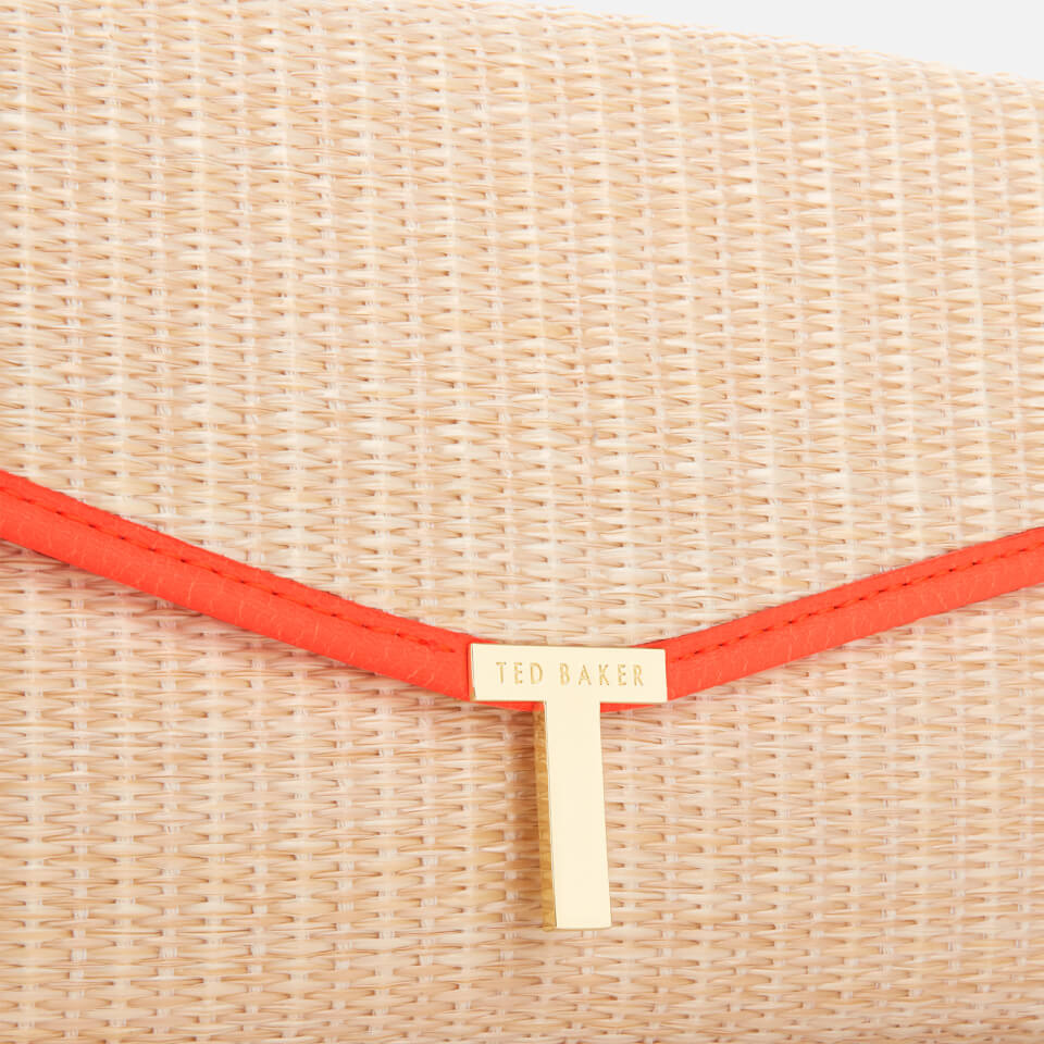 Ted Baker Women's Arthea Straw T Clutch - Neon Orange