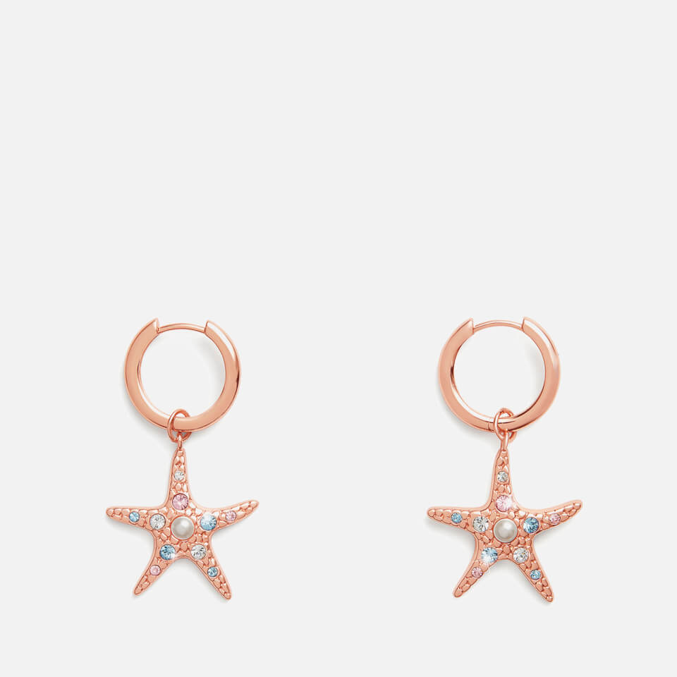 Olivia Burton Women's Starfish Sparkle Huggies - Rose Gold