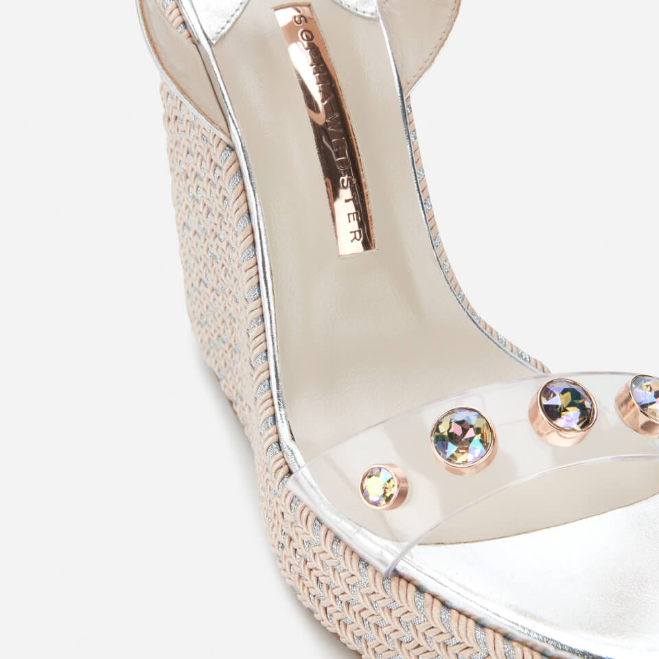 Sophia Webster Women s Dina Gem Espadrille Heeled Sandals Silver Crystal Coggles