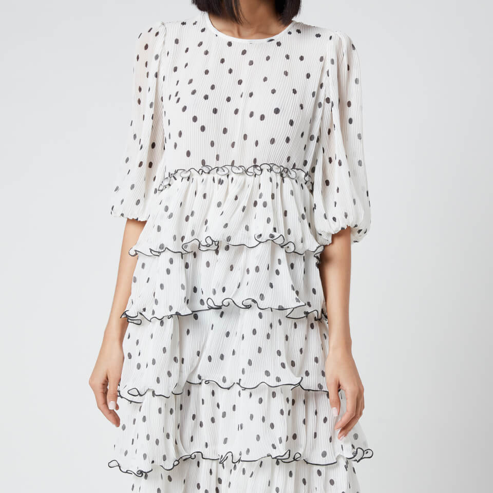 Ganni polka dot georgette dress top