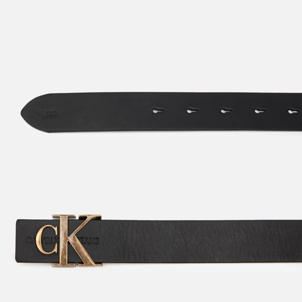 Calvin Klein Jeans Women's Leather Logo Belt - Black