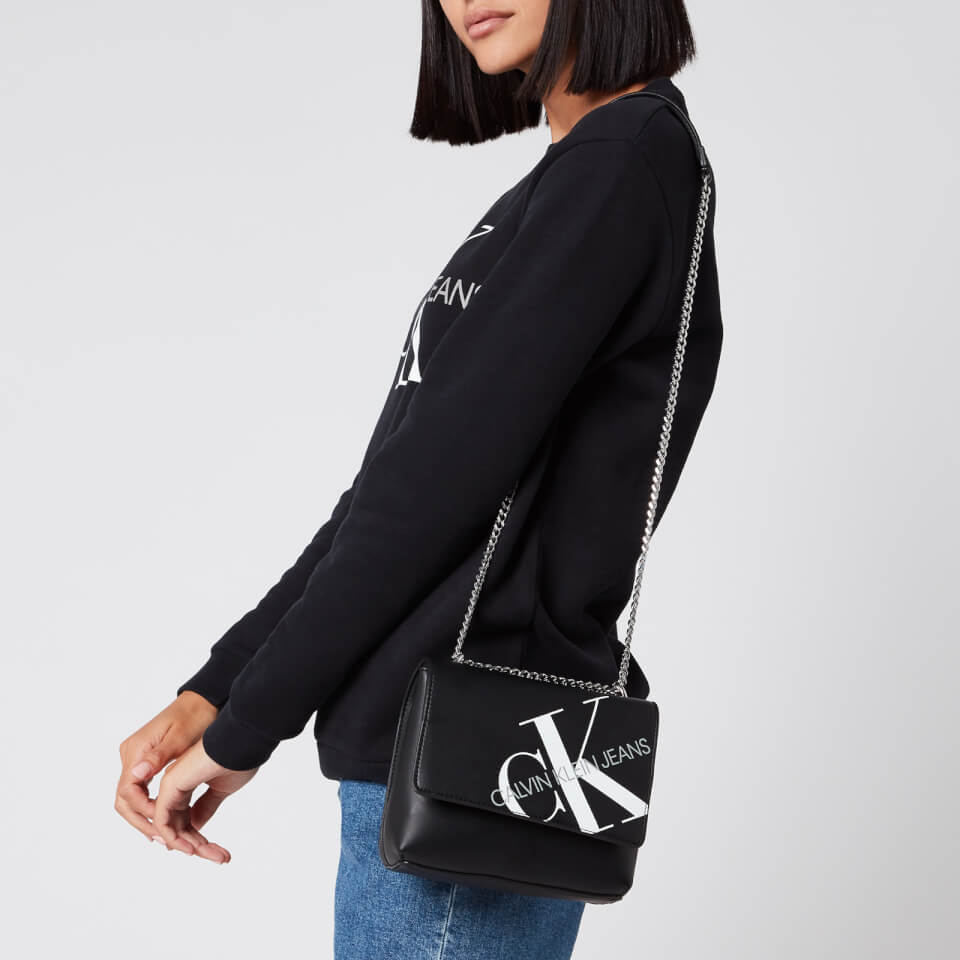 Calvin Klein Jeans Women's Square Flap Cross Body Bag - Black