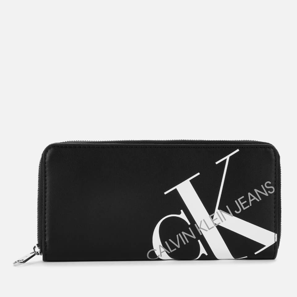 Calvin Klein Jeans Women's Logo Zip Around Wallet - Black