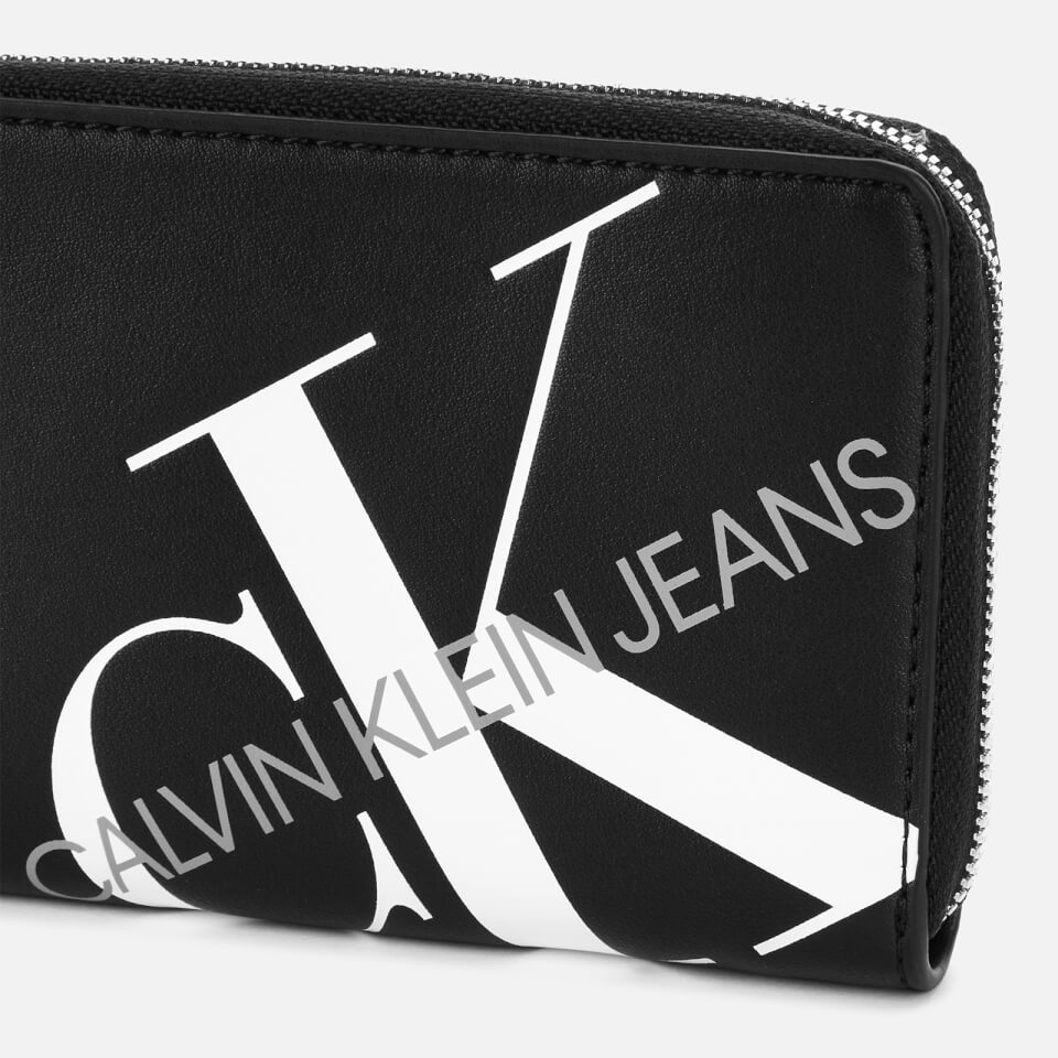 Calvin Klein Jeans Women's Logo Zip Around Wallet - Black