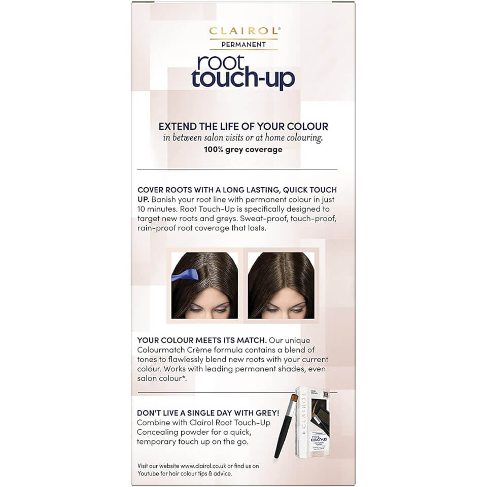 Clairol Root Touch-Up Permanent Hair Dye Long-lasting Intensifying Colour with Full Coverage 30ml (Various Shades)
