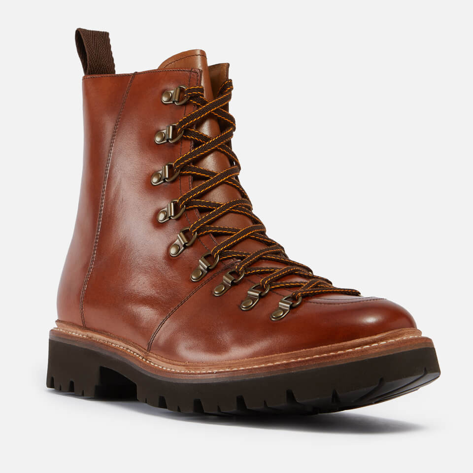Grenson Men's Brady Handpainted Leather Hiking Style Boots - Tan