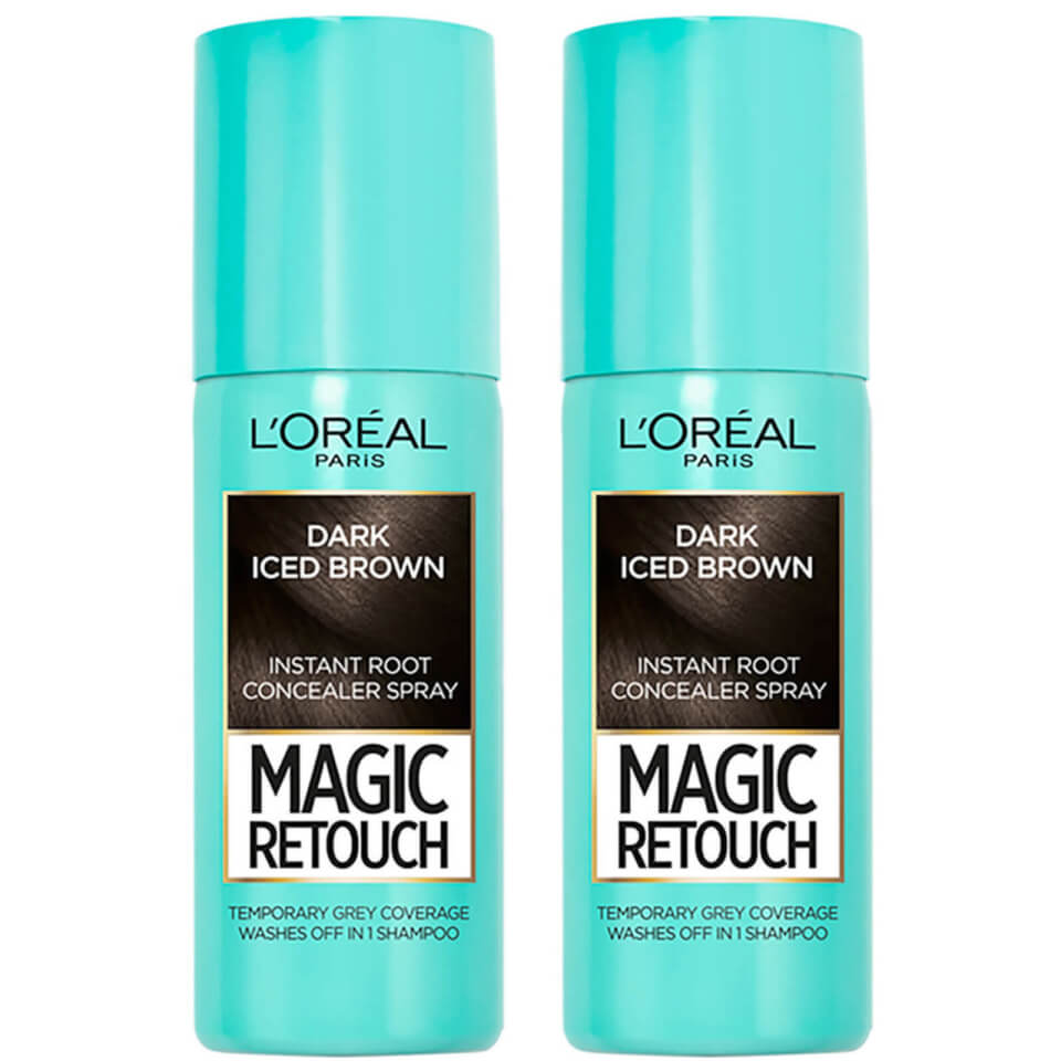 L'Oréal Paris Magic Retouch Dark Iced Brown Root Concealer Spray Duo Pack