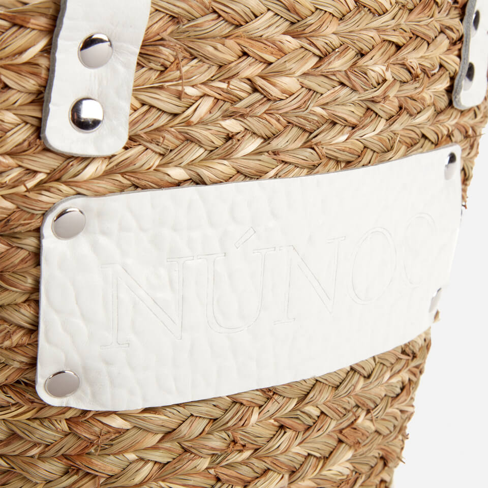 Núnoo Women's Small Wicker Tote Bag - Nature/White