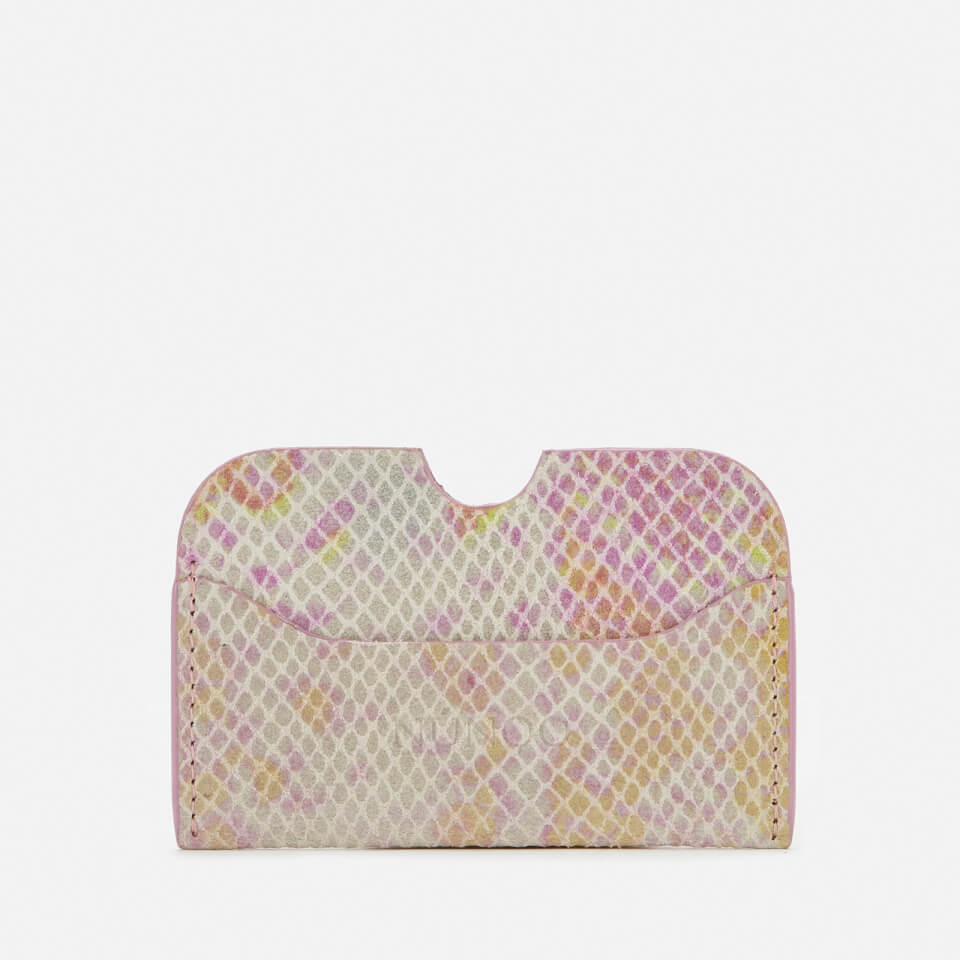 Núnoo Women's Carla Snake Card Holder - Pink