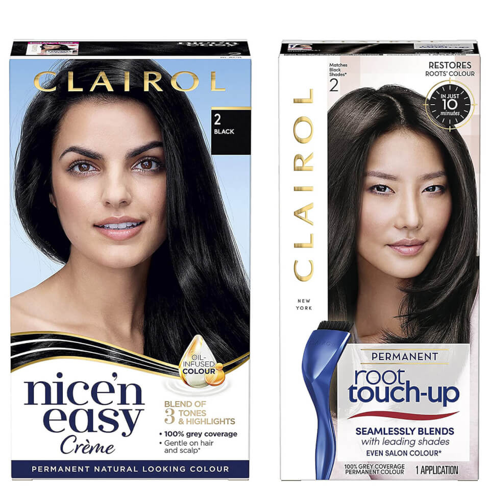 Clairol Nice' n Easy Permanent Hair Dye and Root Touch up Duo - 2 Black