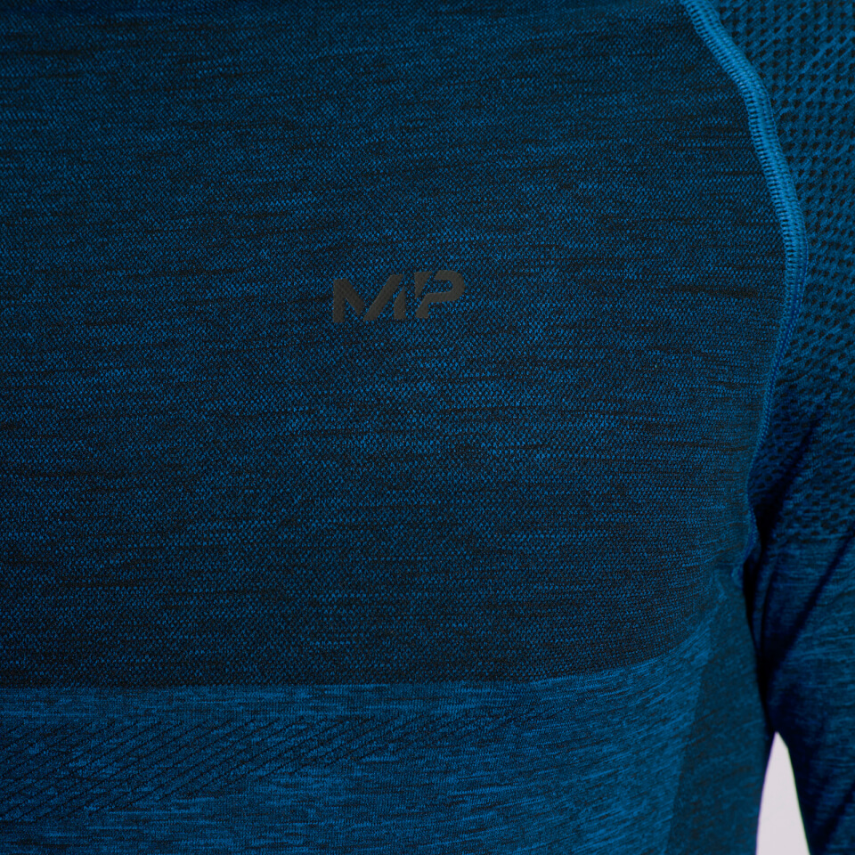 MP Men's Essential Long Sleeve Seamless T-Shirt - Pilot Blue Marl