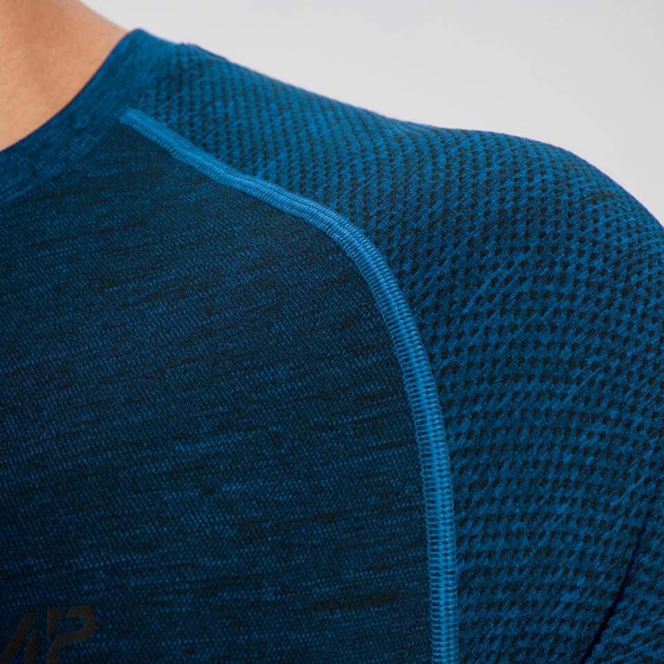 MP Men's Essential Long Sleeve Seamless T-Shirt - Pilot Blue Marl