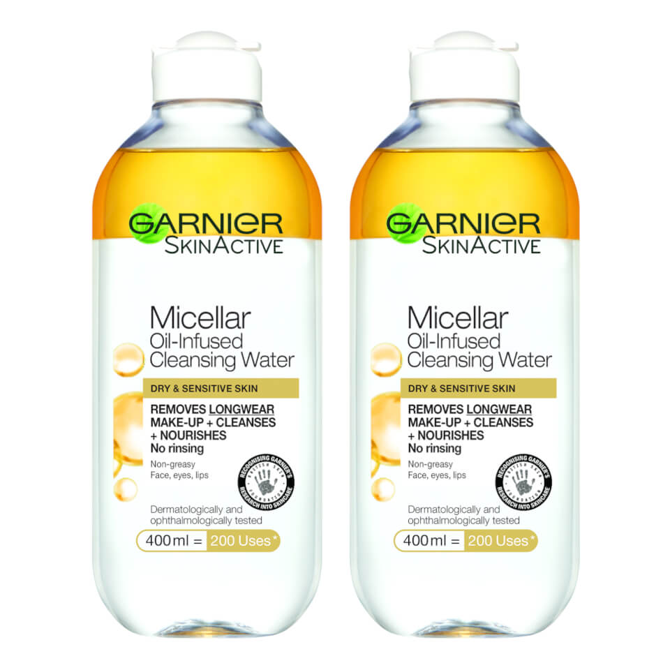 Garnier Micellar Water Oil Infused Facial Cleanser 400ml Duo Pack