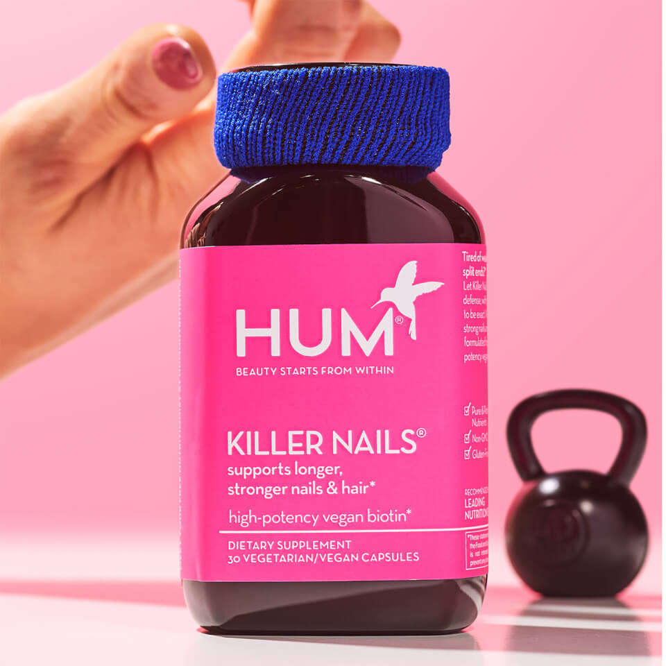 HUM Nutrition Killer Nails Stronger Nails and Hair Supplement (30 Vegan Capsules, 30 Days)