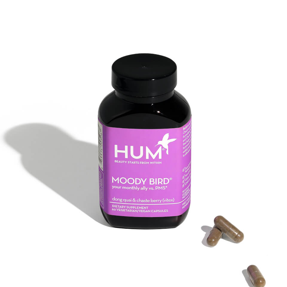 HUM Nutrition Moody Bird PMS Support Supplement (60 Vegan Capsules, 30 Days)