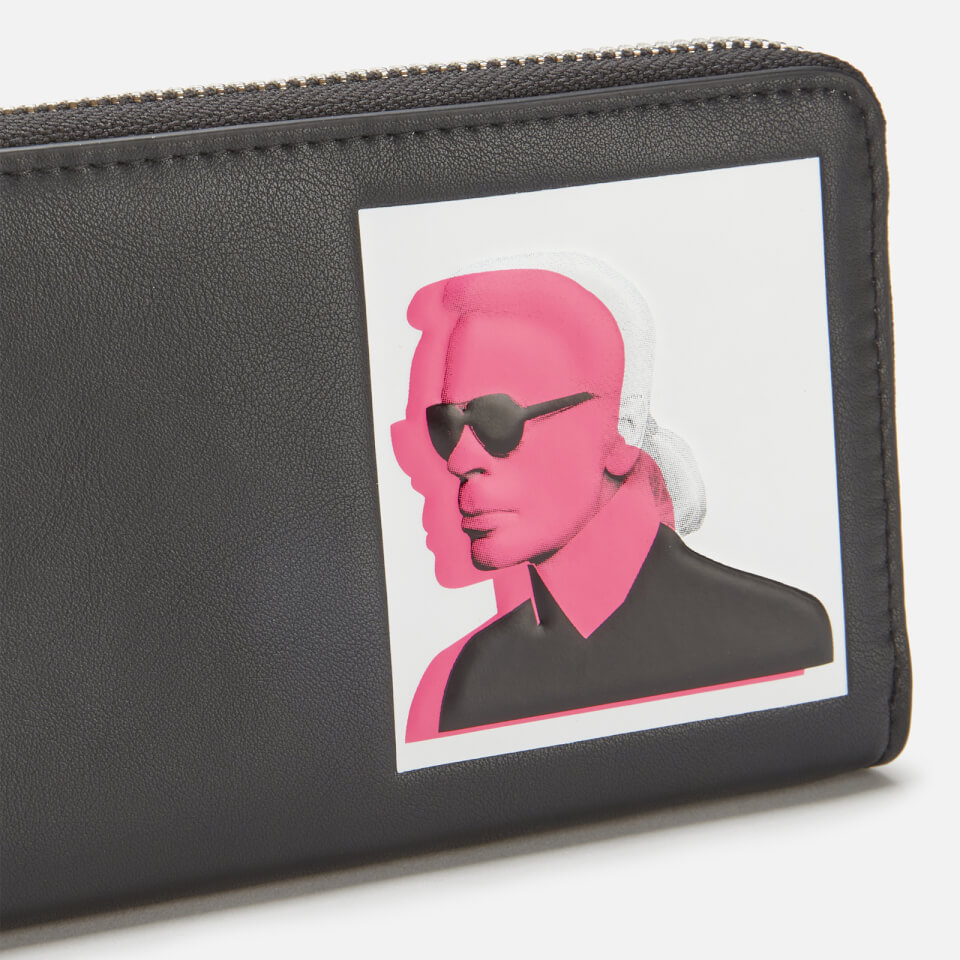 KARL LAGERFELD Women's Karl Legend Medium Zip Wallet - Black