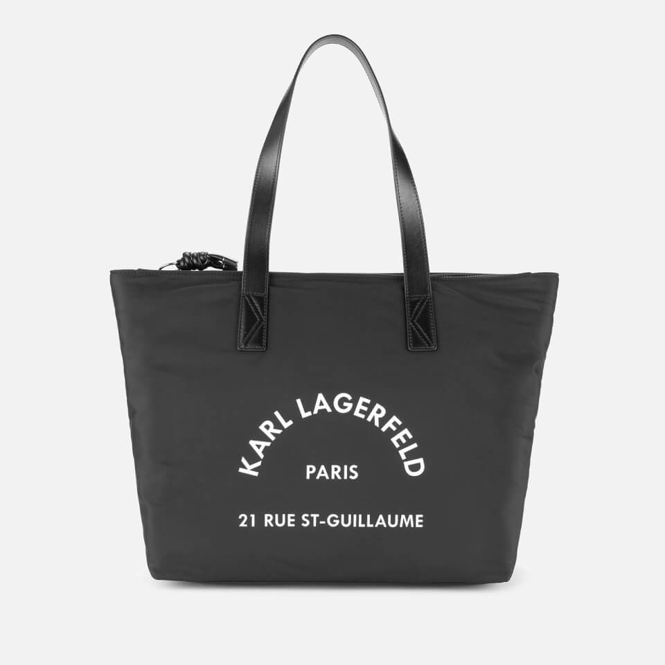 KARL LAGERFELD Women's Rue ST Guillaume Nylon Tote Bag - Black