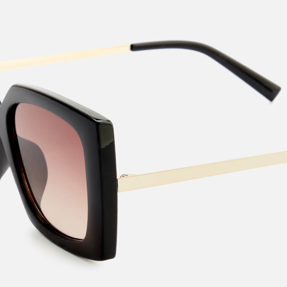 Le Specs Women's Discomania Square Frame Sunglasses - Black/Gold