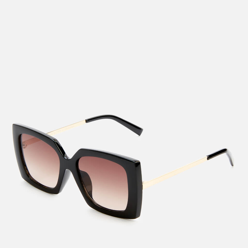 Le Specs Women's Discomania Square Frame Sunglasses - Black/Gold