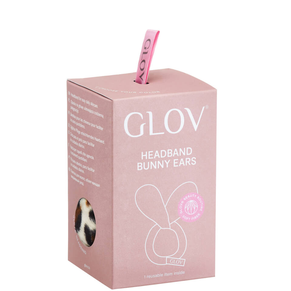 GLOV® Cheetah Bunny Ears Hair Protecting Headband and Hair Tie Set