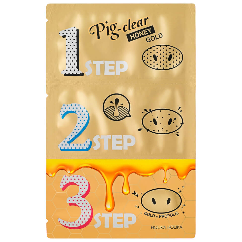 Holika Holika Pig Nose Clear Blackhead 3-Step Kit (Honey Gold)