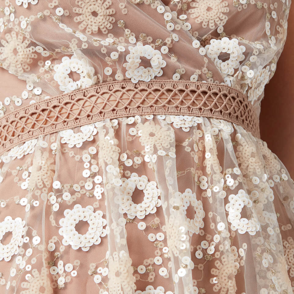 Self portrait tiered sequin midi dress 2025